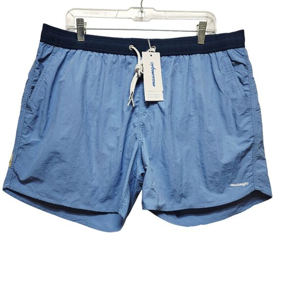 Maamgic Mens Swimming Shorts Size XXL Blue Quick-Dry Elastic Waistband - Picture 1 of 7